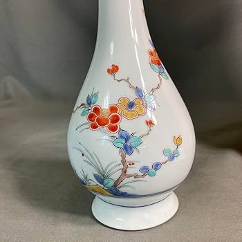 柿右衛門】赤絵の伝統日本の名窯角福柿右衛門作錦山茶花文花瓶